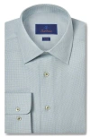 David Donahue Trim Fit Micropattern Pima Cotton Dobby Dress Shirt In Grass/blue