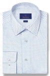 David Donahue Trim Fit Neat Cotton Herringbone Dress Shirt In Multi