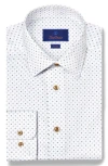 David Donahue Trim Fit Neat Pima Cotton Dobby Dress Shirt In Multi