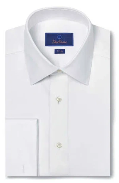 David Donahue Trim Fit Performance Twill Formal Shirt In White