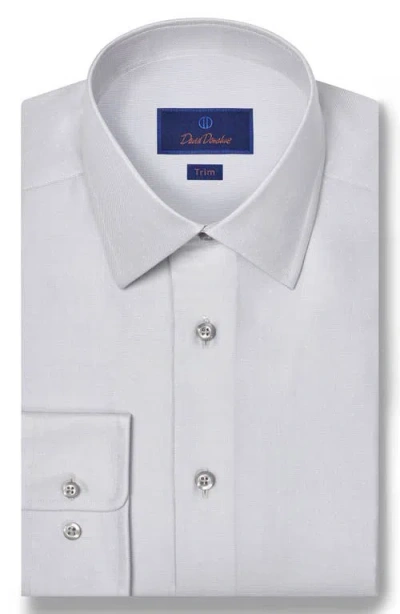 David Donahue Trim Fit Silk Blend Dot Dress Shirt In Blue