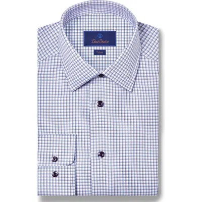 David Donahue Trim Fit Shadow Check Pima Cotton Dobby Dress Shirt In Multi