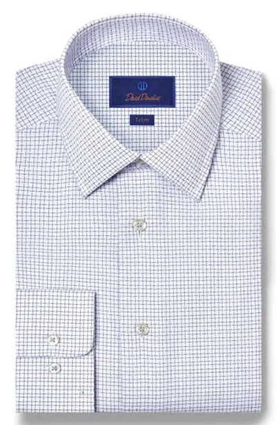 David Donahue Trim Fit Shadow Dobby Check Dress Shirt In Multi
