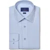 David Donahue Trim Fit Solid Cotton Dobby Dress Shirt In Sky