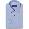 David Donahue Trim Fit Solid Cotton Herringbone Dress Shirt In Sky