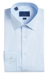 David Donahue Trim Fit Super Fine Twill Dress Shirt In Blue