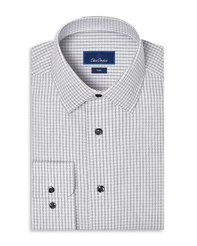 David Donahue Trim Fit Textured Cotton Check Dress Shirt In Multi