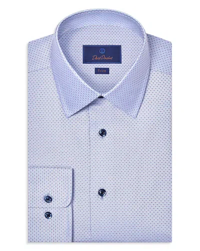 David Donahue Trim Fit Textured Dobby Dress Shirt In Blue