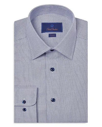 David Donahue Slim Fit Textured Dobby Dress Shirt In Blue/navy