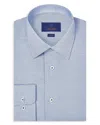 David Donahue Trim Fit Textured Micro Twill Dress Shirt In Blue