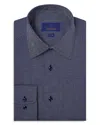 David Donahue Trim Fit Micropattern Pima Cotton Dobby Dress Shirt In Navy