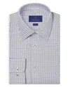 David Donahue Trim Fit Twill Check Dress Shirt In Multi