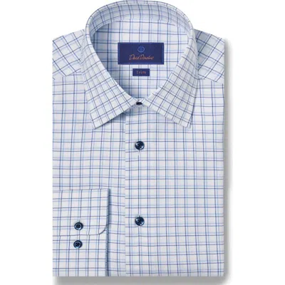 David Donahue Trim Fit Twill Dobby Check Dress Shirt In Multi
