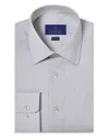 David Donahue Trim Fit Medallion Print Pima Cotton Twill Dress Shirt In Pearl