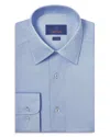 David Donahue Trim Fit Medallion Print Pima Cotton Oxford Cloth Dress Shirt In Sky