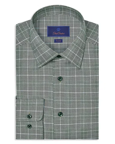 David Donahue Trim Fit Twill Glen Check Dress Shirt In Multi