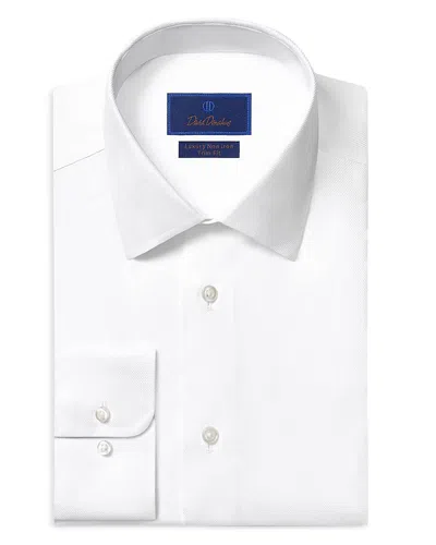 David Donahue Trim Fit Twill Non Iron Dress Shirt In White