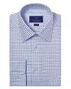 David Donahue Trim Fit Twill Texture Check Dress Shirt In Blue/sky