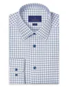 David Donahue Trim Fit Twill Windowpane Check Dress Shirt In Animal Print