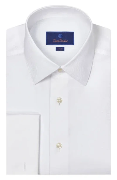 David Donahue Regular Fit French Cuff Cotton Broadcloth Dress Shirt In White