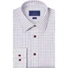 David Donahue Trim Fit Windowpane Cotton Dress Shirt In Multi