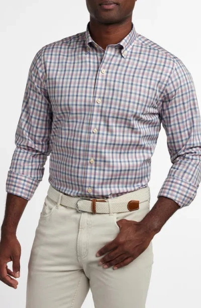 David Donahue Twill Check Cotton Sport Shirt In Multi