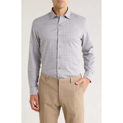 David Donahue Twill Check Print Sport Shirt In Multi