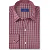 David Donahue Twill Check Sport Shirt In Red