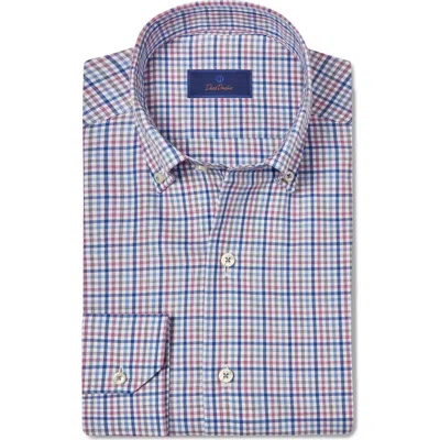 David Donahue Twill Sport Shirt In Blue/lilac