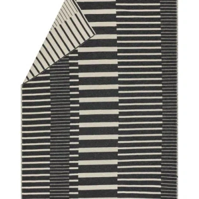 David Fussenegger Luca Two-tone Stripes Throw In Charcoal