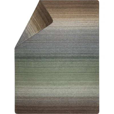 David Fussenegger Savona Throw Gradient Herringbone In Ivy/blue/brown