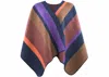 David Fussenegger Silvretta Poncho Blanket In Brown Stripes In Multi