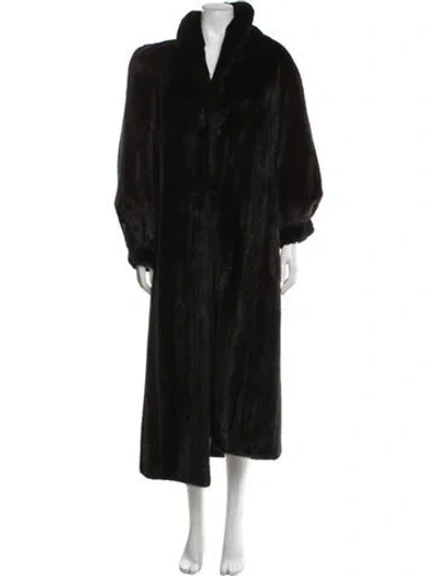 Pre-owned David Green Mink Fur Coat In Brown