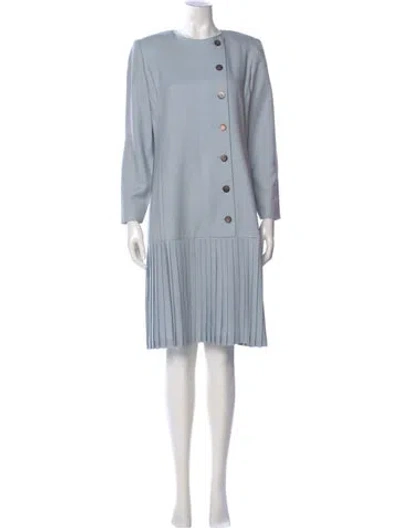 Pre-owned David Hayes Crew Neck Knee-length Dress In Blue