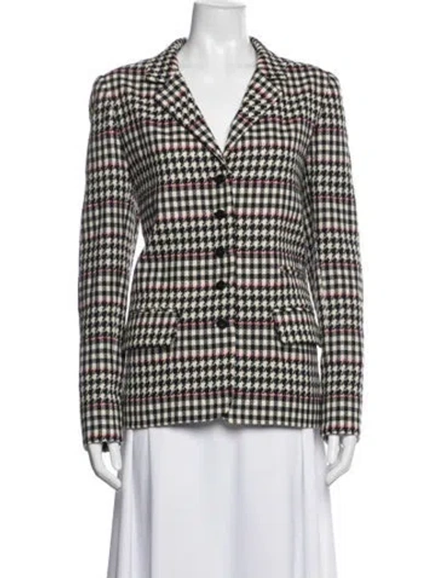 Pre-owned David Hayes Houndstooth Print Blazer In Multi