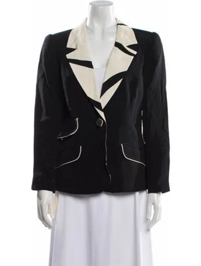 Pre-owned David Hayes Silk Blazer In Black