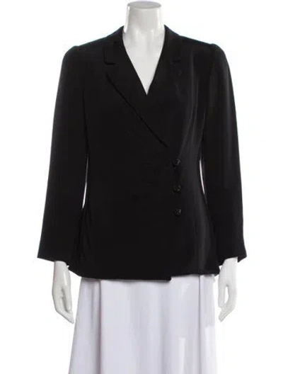 Pre-owned David Hayes Silk Blazer In Black
