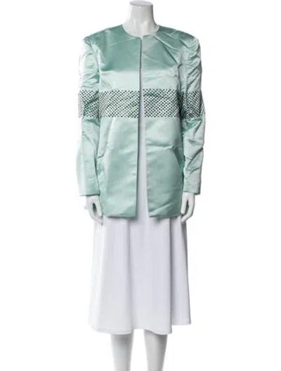 Pre-owned David Hayes Silk Blazer In Blue