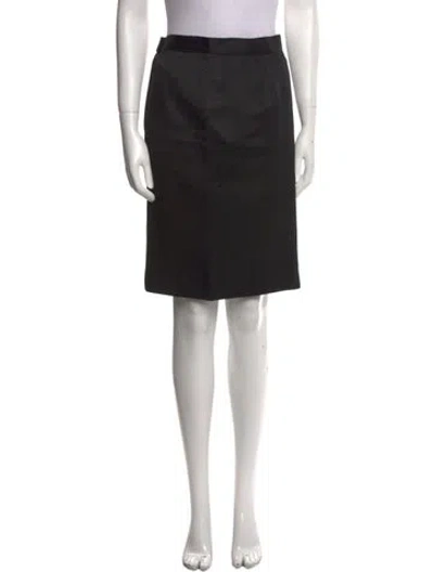 Pre-owned David Hayes Silk Knee-length Skirt In Black