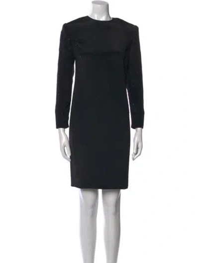 Pre-owned David Hayes Silk Mini Dress In Black