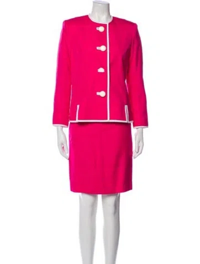 Pre-owned David Hayes Skirt Set In Pink