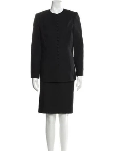 Pre-owned David Hayes Skirt Suit In Black