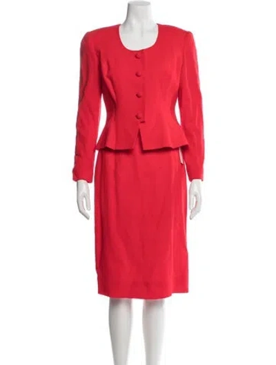 Pre-owned David Hayes Vintage 1970's Skirt Suit W/ Tags In Red