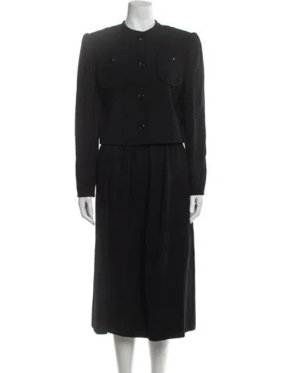 Pre-owned David Hayes Vintage 1980's Skirt Suit In Black