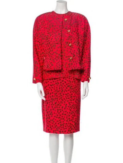 Pre-owned David Hayes Vintage 1980's Skirt Suit In Pink