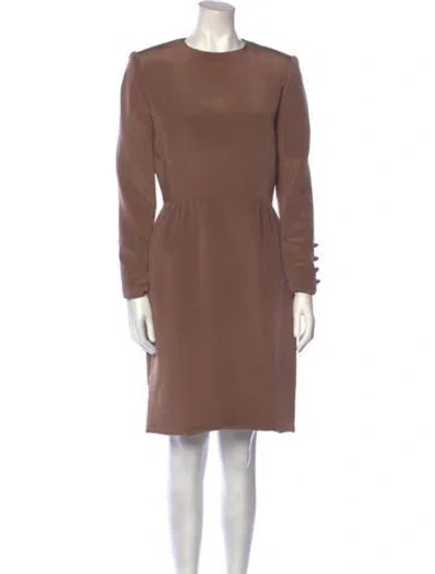 Pre-owned David Hayes Vintage Knee-length Dress In Neutral