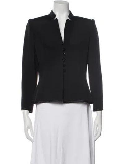 Pre-owned David Hayes Vintage Silk Blazer In Gray