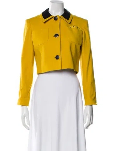 Pre-owned David Hayes Wool Bolero In Yellow