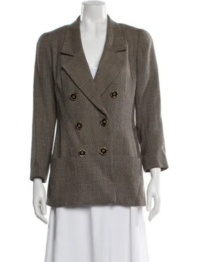 Pre-owned David Hayes Wool Printed Blazer In Multi