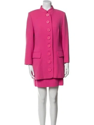 Pre-owned David Hayes Wool Skirt Set In Pink